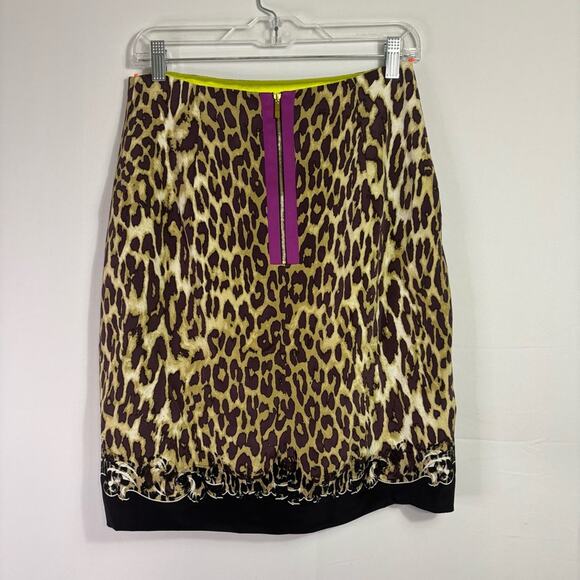 Elie Tahari Funky Tan and Brown Animal Print Pencil Skirt Size 8 KK0702 - Picture 3 of 8